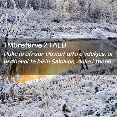 Picture 02 - 1 Mbretërve 2:1 ALB - Duke iu afruar Davidit dita e vdekjes, ai - Bible Verse Picture