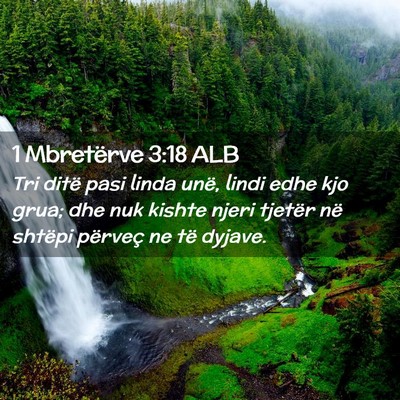 Picture 02 - 1 Mbretërve 3:18 ALB - Tri ditë pasi linda unë, lindi edhe kjo grua; - Bible Verse Picture