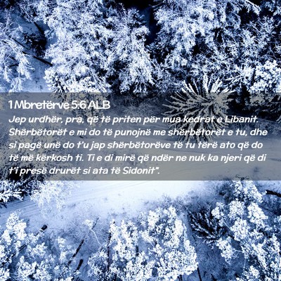 Picture 02 - 1 Mbretërve 5:6 ALB - Jep urdhër, pra, që të priten për mua kedrat - Bible Verse Picture