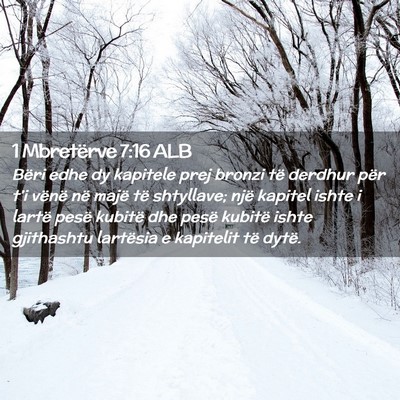 Picture 02 - 1 Mbretërve 7:16 ALB - Bëri edhe dy kapitele prej bronzi të derdhur - Bible Verse Picture