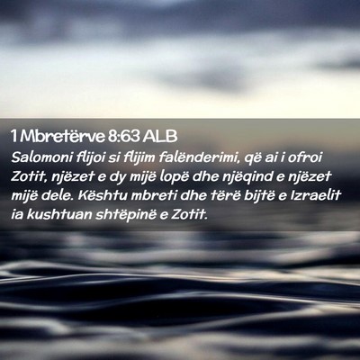 Picture 02 - 1 Mbretërve 8:63 ALB - Salomoni flijoi si flijim falënderimi, që ai i - Bible Verse Picture