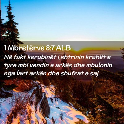 Picture 02 - 1 Mbretërve 8:7 ALB - Në fakt kerubinët i shtrinin krahët e tyre mbi - Bible Verse Picture