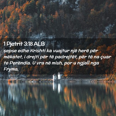 Picture 02 - 1 Pjetrit 3:18 ALB - sepse edhe Krishti ka vuajtur një herë për - Bible Verse Picture