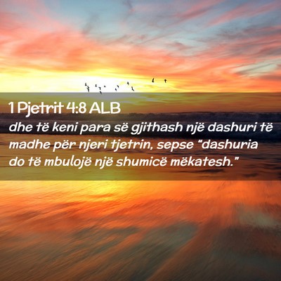 Picture 02 - 1 Pjetrit 4:8 ALB - dhe të keni para së gjithash një dashuri të - Bible Verse Picture