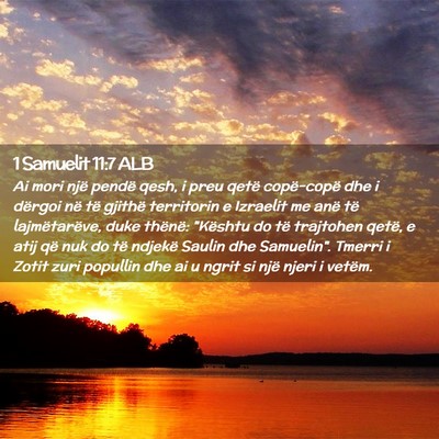 Picture 02 - 1 Samuelit 11:7 ALB - Ai mori një pendë qesh, i preu qetë - Bible Verse Picture