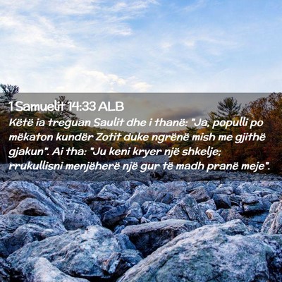 Picture 02 - 1 Samuelit 14:33 ALB - Këtë ia treguan Saulit dhe i thanë: 