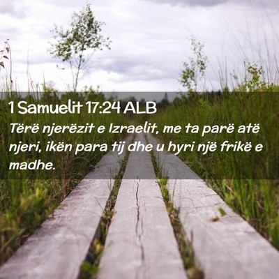 Picture 02 - 1 Samuelit 17:24 ALB - Tërë njerëzit e Izraelit, me ta parë atë - Bible Verse Picture