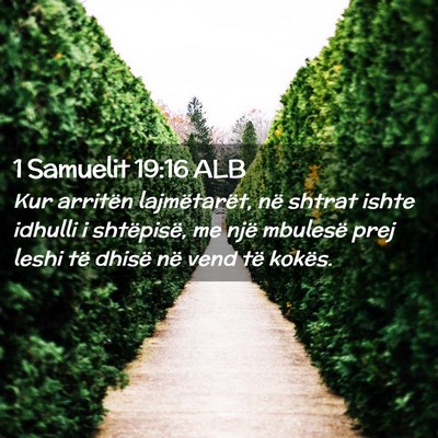 Picture 02 - 1 Samuelit 19:16 ALB - Kur arritën lajmëtarët, në shtrat ishte - Bible Verse Picture