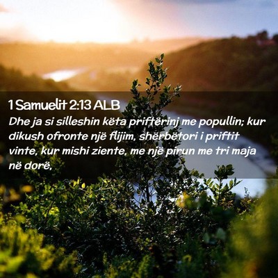 Picture 02 - 1 Samuelit 2:13 ALB - Dhe ja si silleshin këta priftërinj me - Bible Verse Picture