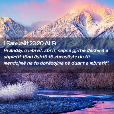 Picture 02 - 1 Samuelit 23:20 ALB - Prandaj, o mbret, zbrit, sepse gjithë dëshira e - Bible Verse Picture