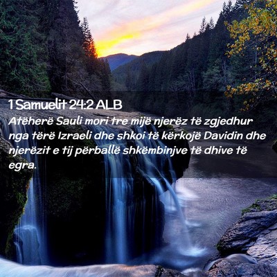 Picture 02 - 1 Samuelit 24:2 ALB - Atëherë Sauli mori tre mijë njerëz të - Bible Verse Picture