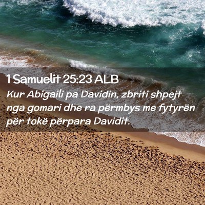 Picture 02 - 1 Samuelit 25:23 ALB - Kur Abigaili pa Davidin, zbriti shpejt nga gomari - Bible Verse Picture