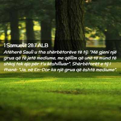 Picture 02 - 1 Samuelit 28:7 ALB - Atëherë Sauli u tha shërbëtorëve të tij: - Bible Verse Picture