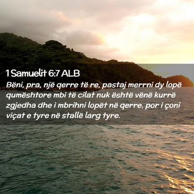 Picture 02 - 1 Samuelit 6:7 ALB - Bëni, pra, një qerre të re, pastaj merrni dy - Bible Verse Picture