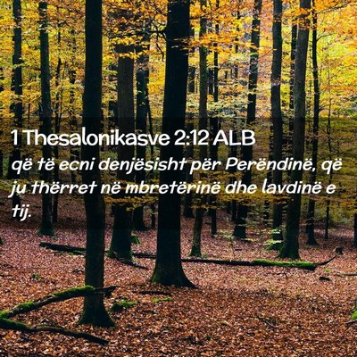 Picture 02 - 1 Thesalonikasve 2:12 ALB - që të ecni denjësisht për Perëndinë, që ju - Bible Verse Picture