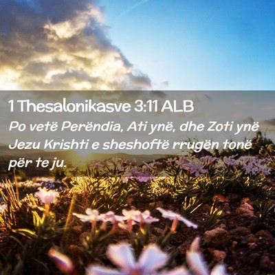 Picture 02 - 1 Thesalonikasve 3:11 ALB - Po vetë Perëndia, Ati ynë, dhe Zoti ynë Jezu - Bible Verse Picture