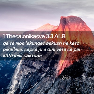 Picture 02 - 1 Thesalonikasve 3:3 ALB - që të mos lëkundet askush në këto - Bible Verse Picture