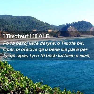 Picture 02 - 1 Timoteut 1:18 ALB - Po ta besoj këtë detyrë, o Timote bir, sipas - Bible Verse Picture