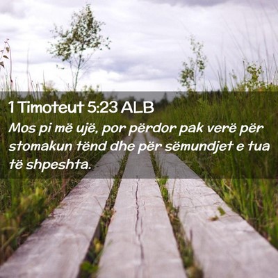 Picture 02 - 1 Timoteut 5:23 ALB - Mos pi më ujë, por përdor pak verë për - Bible Verse Picture