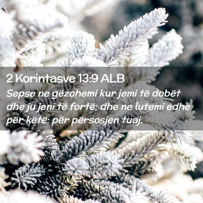 Picture 02 - 2 Korintasve 13:9 ALB - Sepse ne gëzohemi kur jemi të dobët dhe ju - Bible Verse Picture