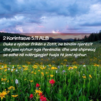 Picture 02 - 2 Korintasve 5:11 ALB - Duke e njohur frikën e Zotit, ne bindim - Bible Verse Picture