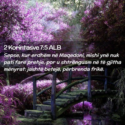 Picture 02 - 2 Korintasve 7:5 ALB - Sepse, kur erdhëm në Maqedoni, mishi ynë nuk - Bible Verse Picture