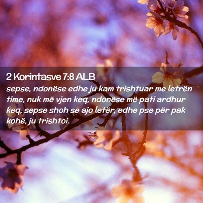 Picture 02 - 2 Korintasve 7:8 ALB - sepse, ndonëse edhe ju kam trishtuar me letrën - Bible Verse Picture