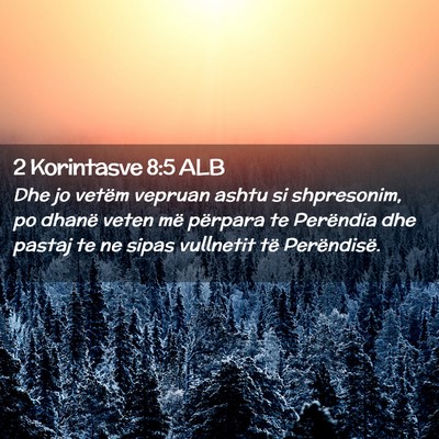 Picture 02 - 2 Korintasve 8:5 ALB - Dhe jo vetëm vepruan ashtu si shpresonim, po - Bible Verse Picture