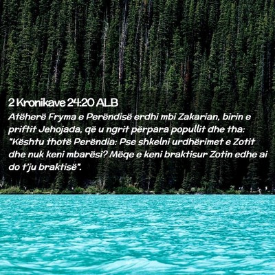 Picture 02 - 2 Kronikave 24:20 ALB - Atëherë Fryma e Perëndisë erdhi mbi Zakarian, - Bible Verse Picture