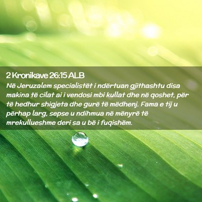 Picture 02 - 2 Kronikave 26:15 ALB - Në Jeruzalem specialistët i ndërtuan - Bible Verse Picture