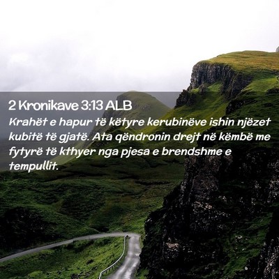 Picture 02 - 2 Kronikave 3:13 ALB - Krahët e hapur të këtyre kerubinëve ishin - Bible Verse Picture