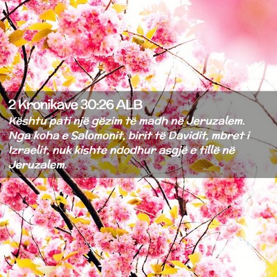 Picture 02 - 2 Kronikave 30:26 ALB - Kështu pati një gëzim të madh në Jeruzalem. - Bible Verse Picture