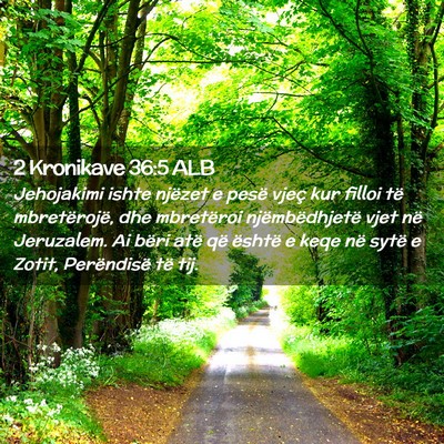 Picture 02 - 2 Kronikave 36:5 ALB - Jehojakimi ishte njëzet e pesë vjeç kur filloi - Bible Verse Picture
