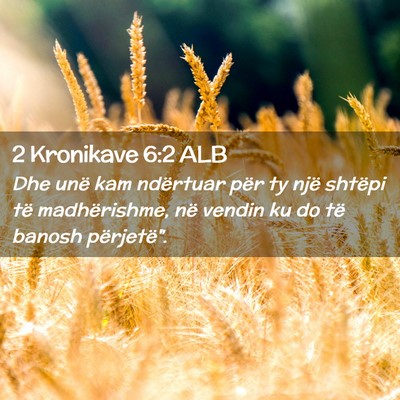 Picture 02 - 2 Kronikave 6:2 ALB - Dhe unë kam ndërtuar për ty një shtëpi të - Bible Verse Picture
