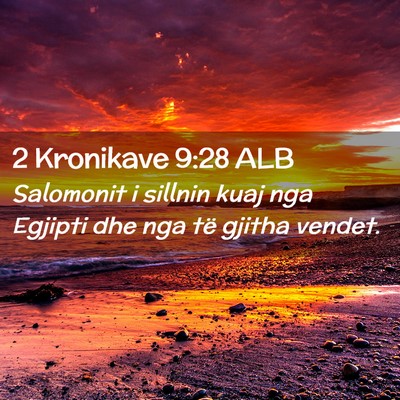 Picture 02 - 2 Kronikave 9:28 ALB - Salomonit i sillnin kuaj nga Egjipti dhe nga të - Bible Verse Picture