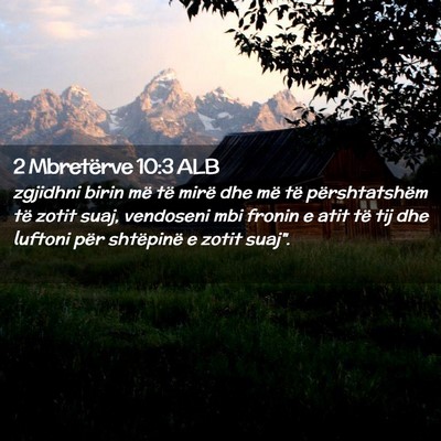 Picture 02 - 2 Mbretërve 10:3 ALB - zgjidhni birin më të mirë dhe më të - Bible Verse Picture