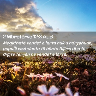 Picture 02 - 2 Mbretërve 12:3 ALB - Megjithatë vendet e larta nuk u ndryshuan; - Bible Verse Picture