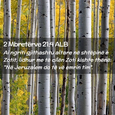 Picture 02 - 2 Mbretërve 21:4 ALB - Ai ngriti gjithashtu altare në shtëpinë e - Bible Verse Picture