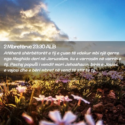 Picture 02 - 2 Mbretërve 23:30 ALB - Atëherë shërbëtorët e tij e çuan të vdekur - Bible Verse Picture