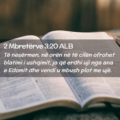 Picture 02 - 2 Mbretërve 3:20 ALB - Të nesërmen, në orën në të cilën ofrohet - Bible Verse Picture