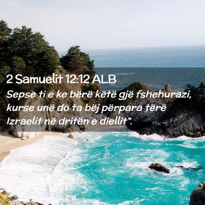 Picture 02 - 2 Samuelit 12:12 ALB - Sepse ti e ke bërë këtë gjë fshehurazi, - Bible Verse Picture