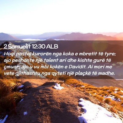 Picture 02 - 2 Samuelit 12:30 ALB - Hoqi pastaj kurorën nga koka e mbretit të tyre; - Bible Verse Picture