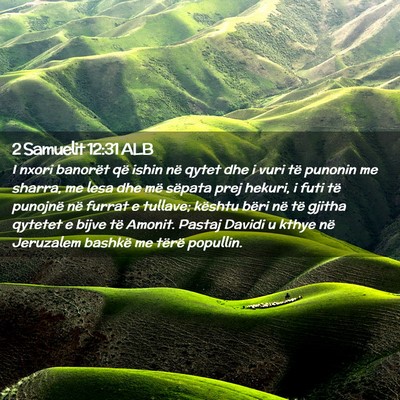 Picture 02 - 2 Samuelit 12:31 ALB - I nxori banorët që ishin në qytet dhe i vuri - Bible Verse Picture