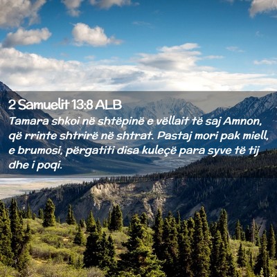 Picture 02 - 2 Samuelit 13:8 ALB - Tamara shkoi në shtëpinë e vëllait të saj - Bible Verse Picture