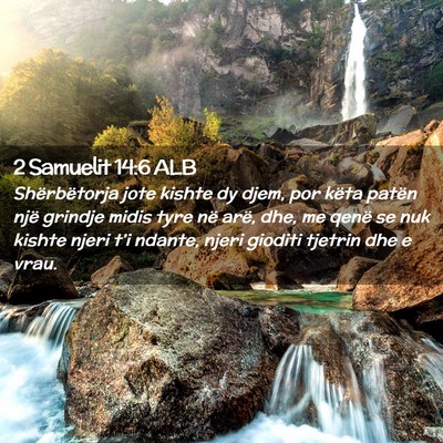 Picture 02 - 2 Samuelit 14:6 ALB - Shërbëtorja jote kishte dy djem, por këta - Bible Verse Picture