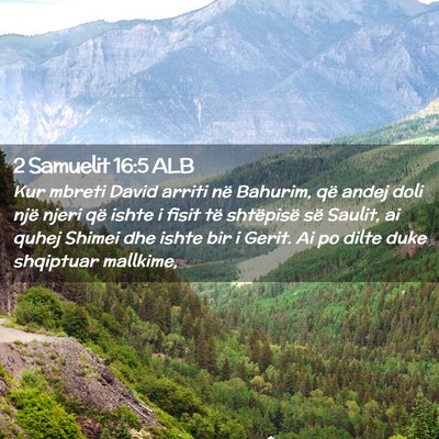 Picture 02 - 2 Samuelit 16:5 ALB - Kur mbreti David arriti në Bahurim, që andej - Bible Verse Picture