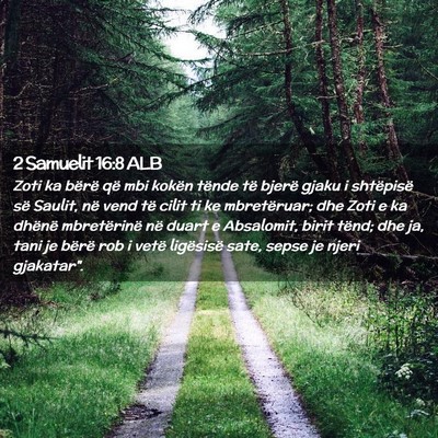 Picture 02 - 2 Samuelit 16:8 ALB - Zoti ka bërë që mbi kokën tënde të bjerë - Bible Verse Picture