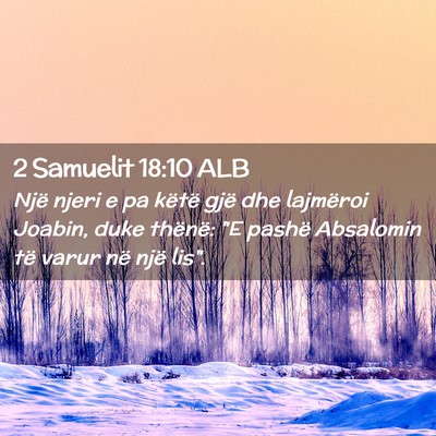 Picture 02 - 2 Samuelit 18:10 ALB - Një njeri e pa këtë gjë dhe lajmëroi Joabin, - Bible Verse Picture
