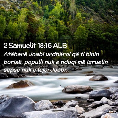 Picture 02 - 2 Samuelit 18:16 ALB - Atëherë Joabi urdhëroi që ti binin borisë, - Bible Verse Picture