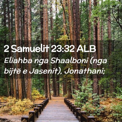 Picture 02 - 2 Samuelit 23:32 ALB - Eliahba nga Shaalboni (nga bijtë e Jasenit), - Bible Verse Picture